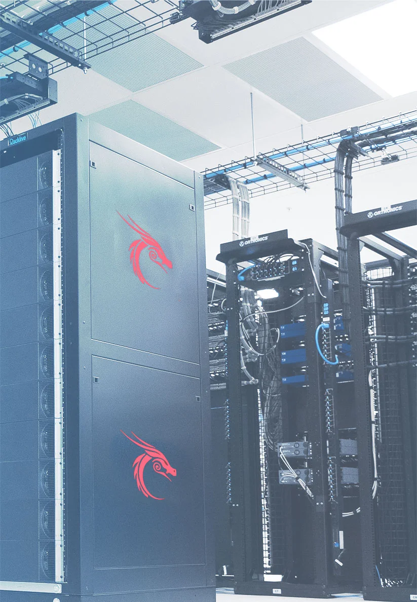 service page banner, room has two big servers with our company logo